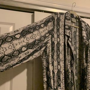ASOS full length light snake skin print coat